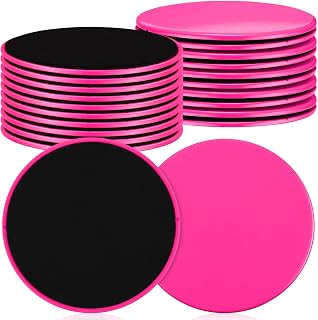 Jenaai 12 Pairs Dual-Sided Core Sliders - Exercise Glider Discs for Carpet & Hardwood, Bulk for Group Fitness Classes & Home Workouts