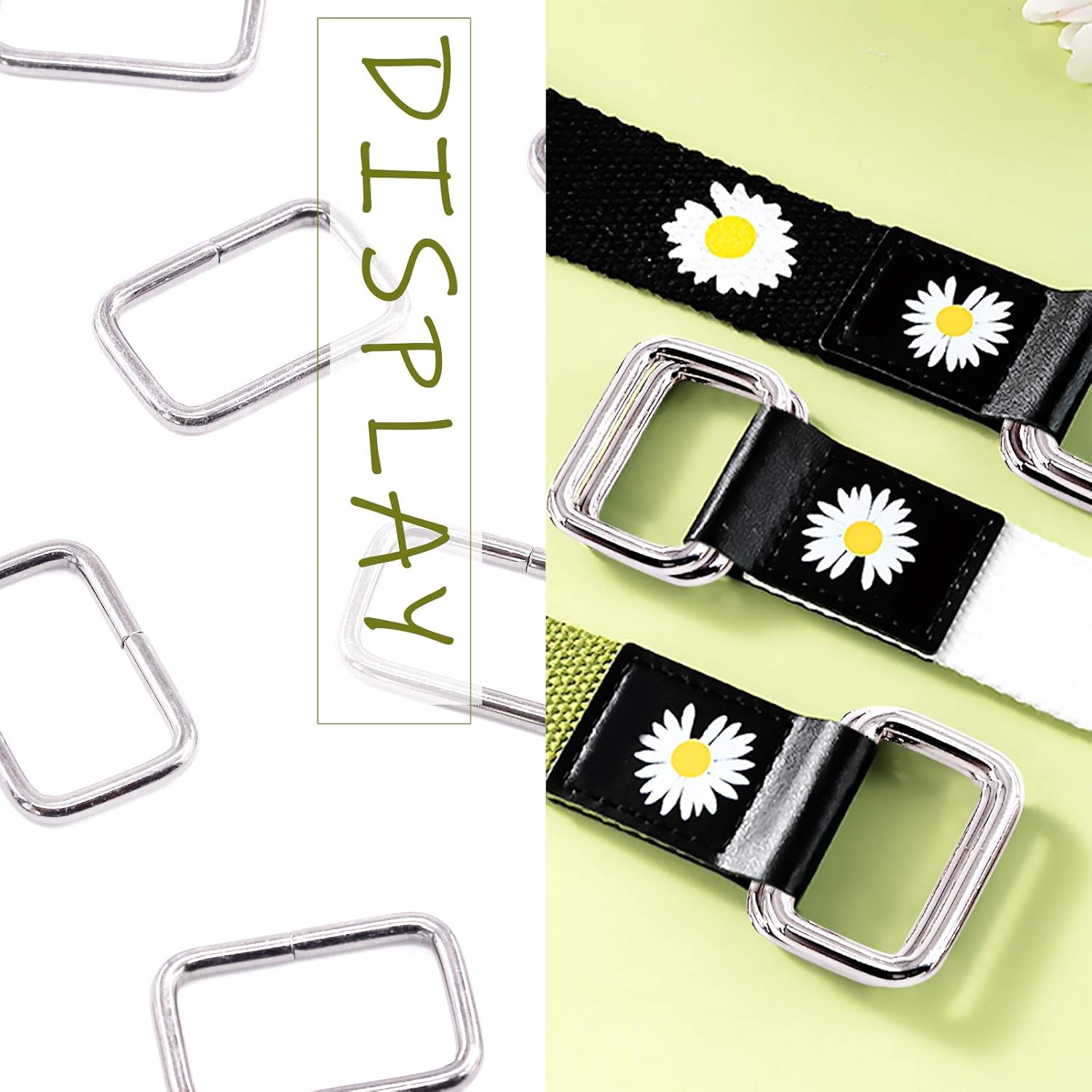 Swpeet 60Pcs 5/4 Inch - 32mm Sliver Metal Rectangle Ring, Webbing Belts Buckle Metal Rings for for Belt Bags DIY Accessories Keychains Belts and Dog Leash (Sliver, 5/4 Inch) - Image 6