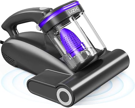 Bed Vacuum Cleaner Mattress Vacuum Cleaner,16Kpa Powerful Handheld Vacuums with UV-C Light & Double Dust Cup & High Heating & Ultrasonic & HEPA Filter for Bed SofaCorded,Black Berry