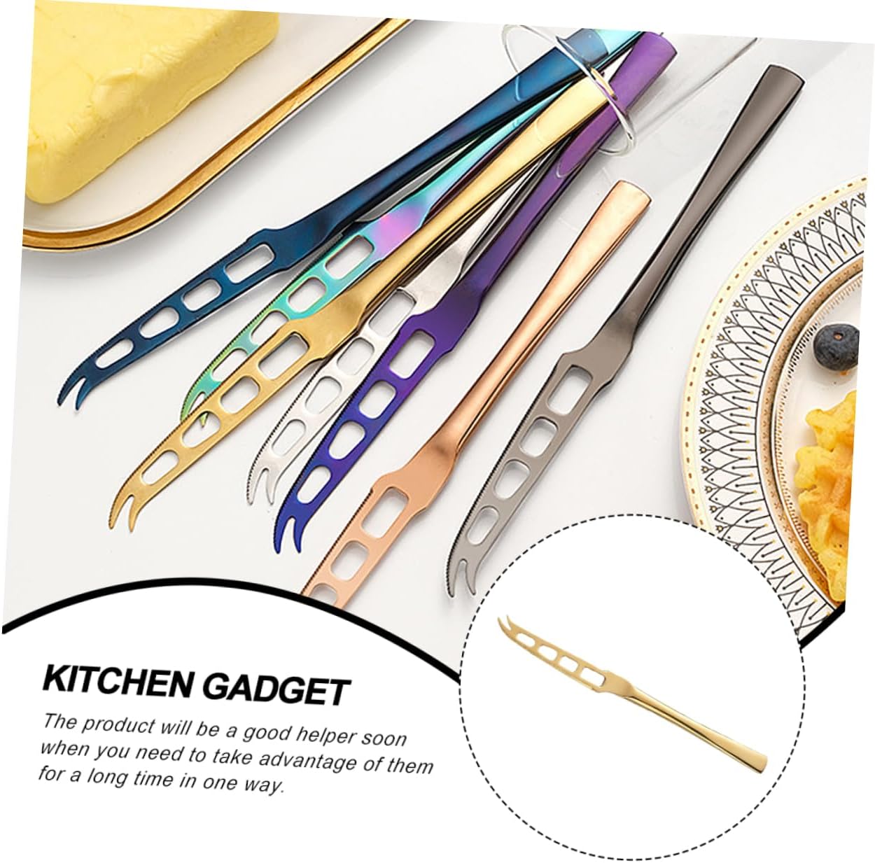 Stainless Steel Cheese Cutter Butter Knife Serrated Kitchen Utensil for Party Serving with Corrosion Resistant Construction