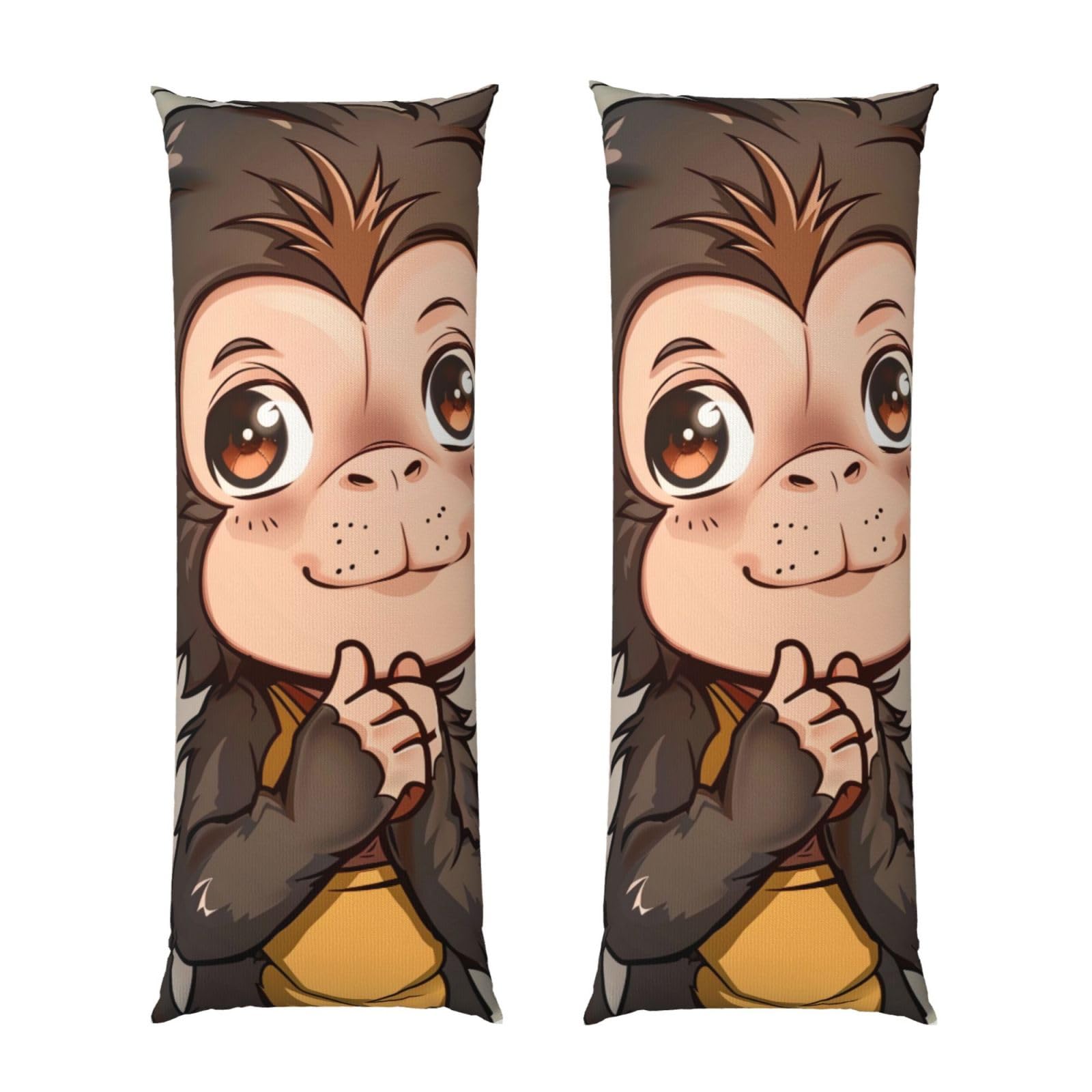 Body Pillow Cover 20x54 Inch, Monkey art Print Long Lumbar Pillow Case with Zipper Long Body Pillowcase Decorative for Bed Sofa Bedroom