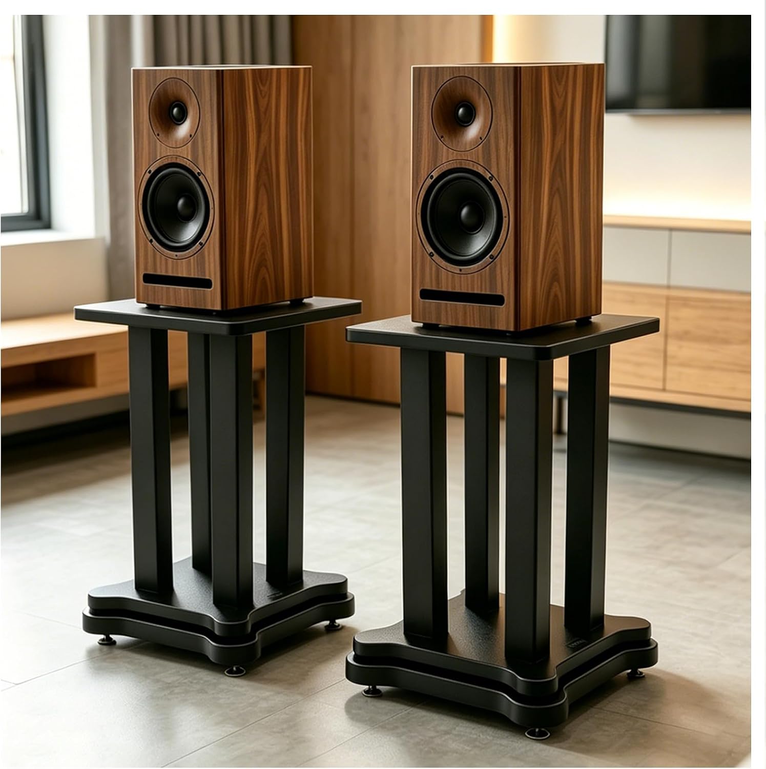 23.6" Bookshelf Speaker Stands Pair, Heavy Duty 110 lb Capacity
