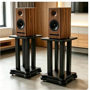 Heavy Duty Bookshelf Speakers Stand Pair, 110lbsBlack, 19.7in | Floor Speaker Stands for Home Theater/Studio, Surround Sound, Bookshelf/Satellite Speakers, Large Base, Anti-Slip Pads