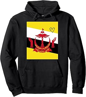 Brunei Flag Bruneian Heart Proud Heritage National Day Pullover Hoodie