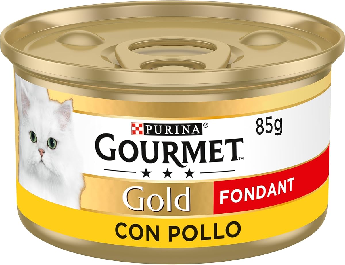 GOURMET Gold Fondant, Comida Húmeda para Gato Adulto, Mousse de Pollo con Salsa, Pack de 24 Latas de 85 g