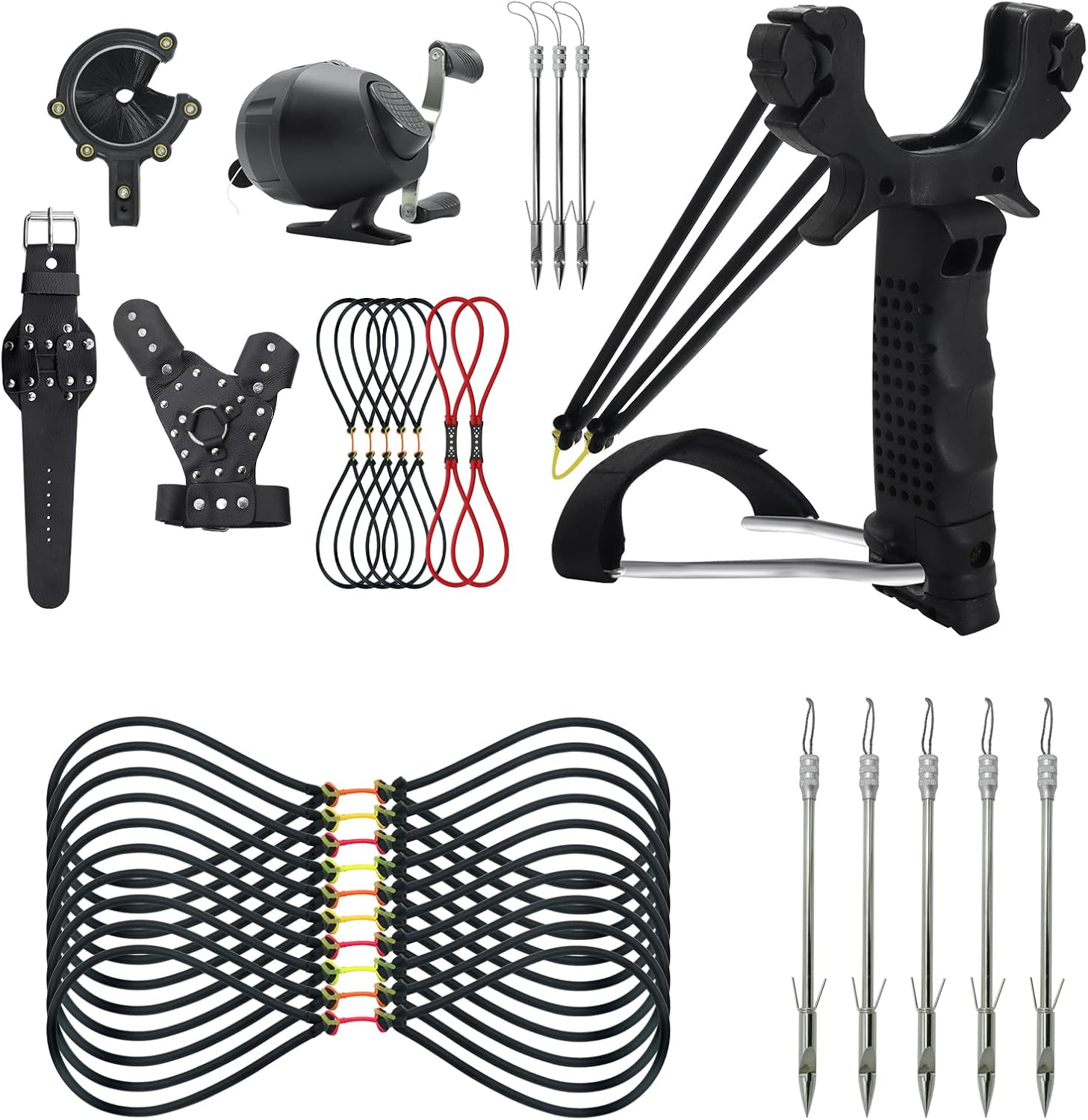 oubert Fishing Slingshot with 5 Pcs Slingshot Fishing Darts and 10 Pcs Replacement Bands