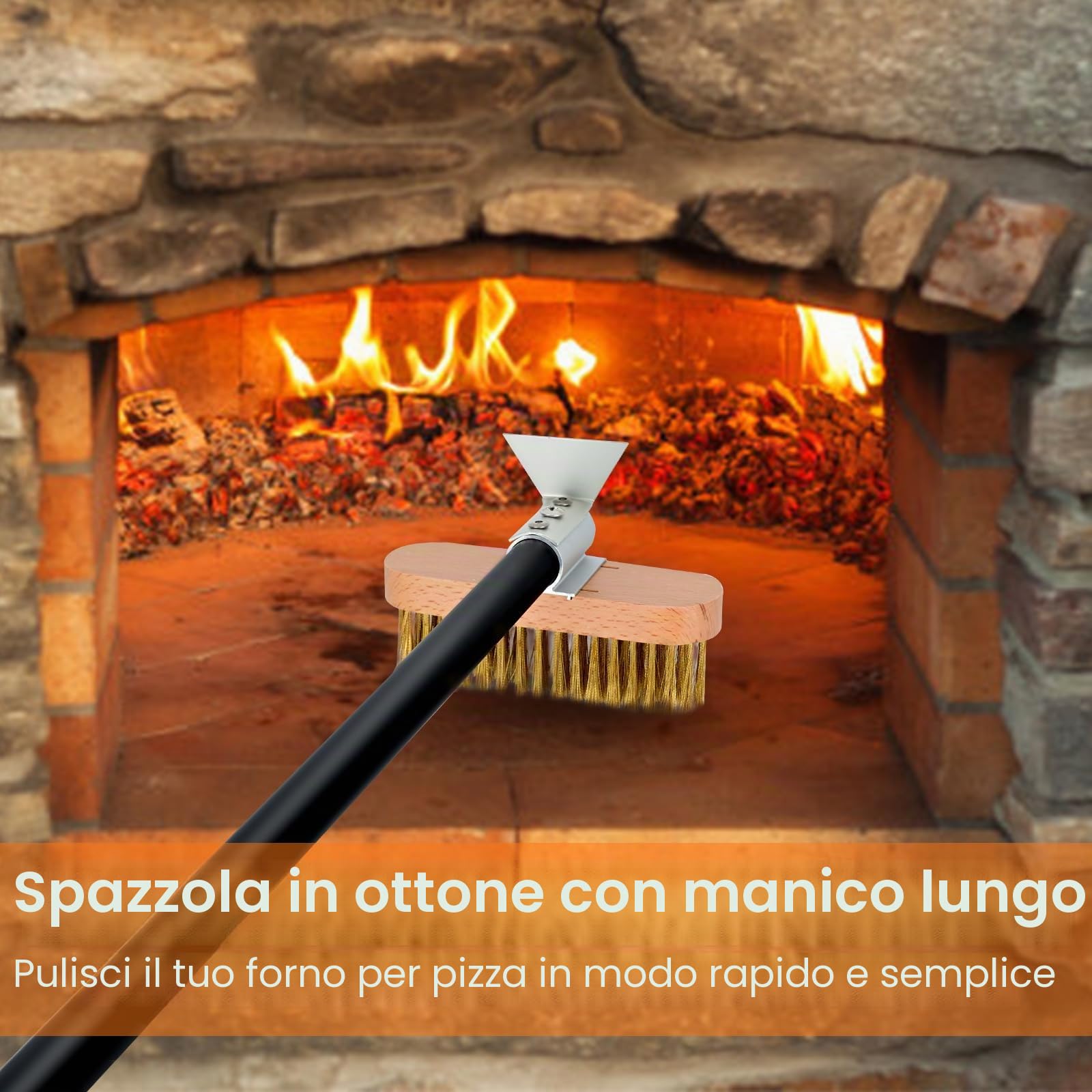 30 x 112 cm, pala rettangolare per pizza 23 cm, in alluminio anodizzato duro, set da 4 forni per pizza, scopino per cenere, forno a legna per pizza accessori per la casa, ristorante
