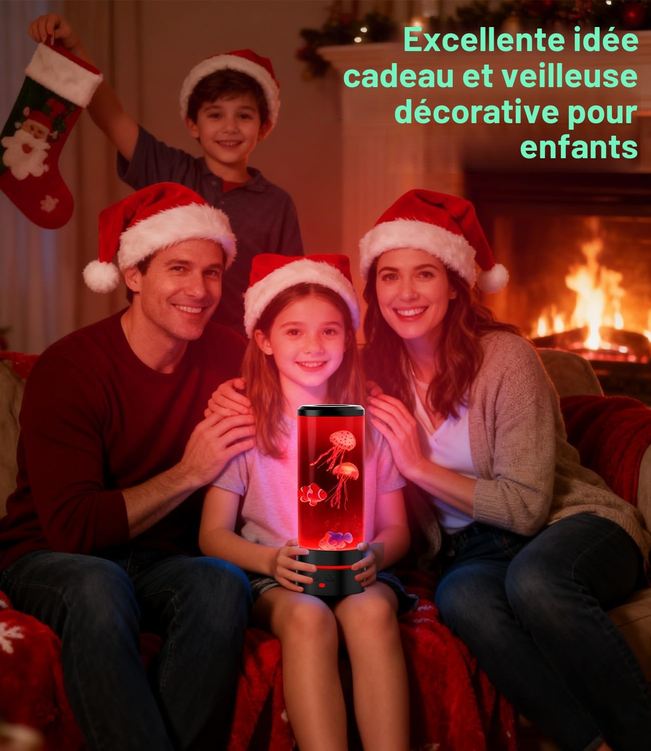 Lampe Méduse Télécommande 28cm RGB 17 Couleurs Mode Changement Auto Veilleuse Enfant Adulte Lampe à Lave Magique