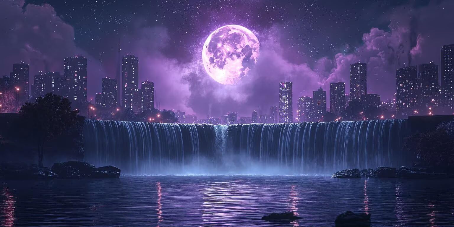 Art diamant 5D cascade violette, grand format mural 50x100 - 8