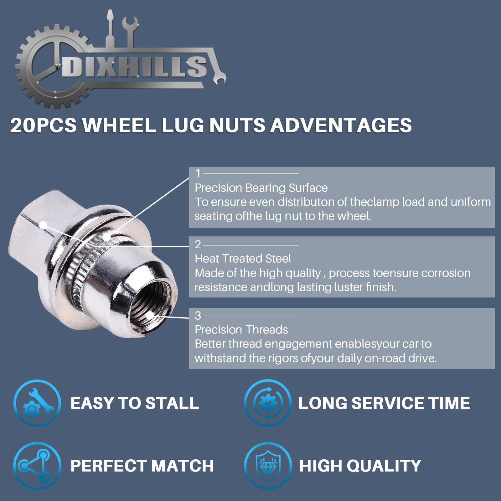 Juego de tuercas de rueda con 20 piezas de tuercas de rueda de acero aleado, compatible con LR Sport 2005-2013, Discovery LR3 LR4 2004-2014, L322 2006-2012, repuesto para LR068126 RRD500290