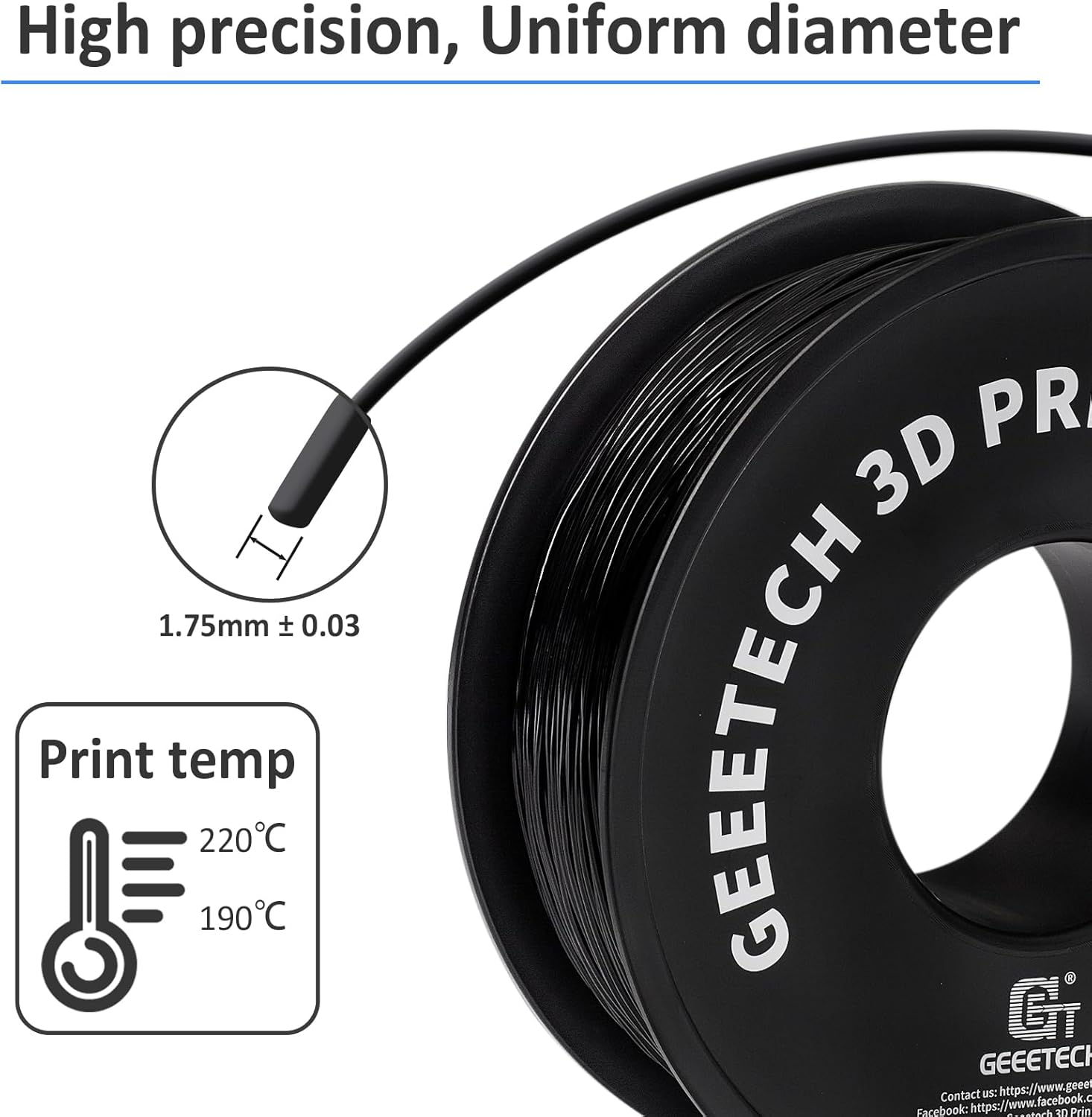 1kg Clear PLA and 1kg Black TPU Filament 1.75mm 95A