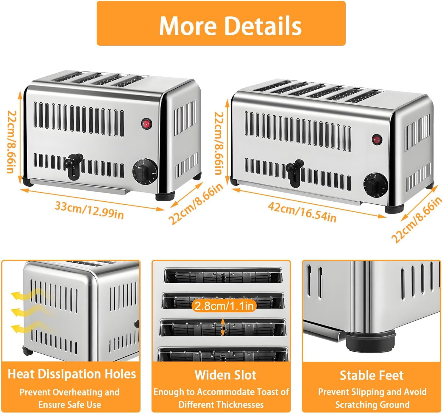 2240W Commercial Toaster Bread Baking Machine， -Slice Toaster Bread Machine,Extra Wide Slots, Tool Precise Timing, Even Heating ，for Various Bread Types 4Slots