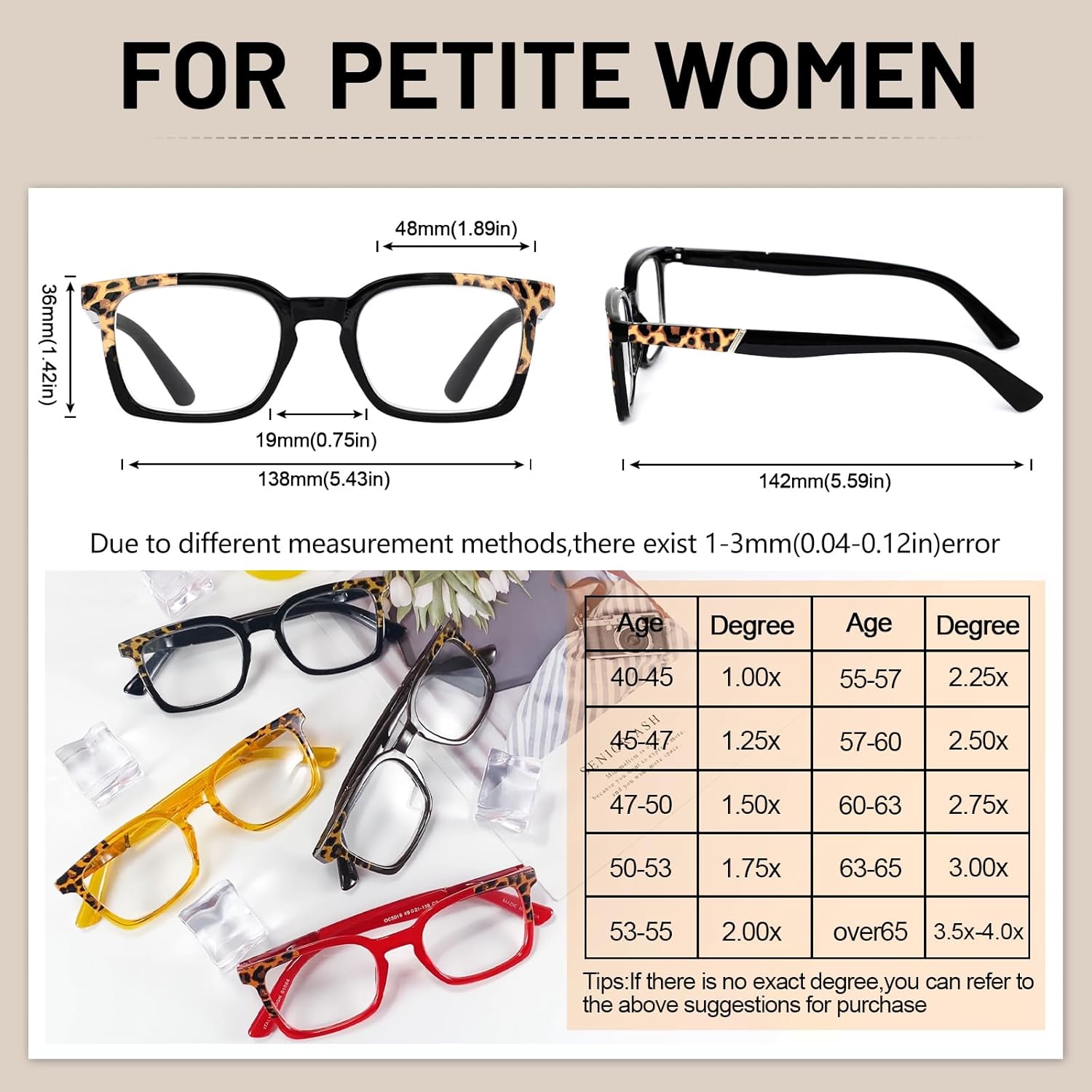 OCCI CHIARI Stylish Reading Glasses 2.5x Women's Readers Comfort Eyeglasses(1.0 1.25 1.5 1.75 2.0 2.25 2.5 2.75 3.0 3.5 4.0 5.0 6.0) - Image 5