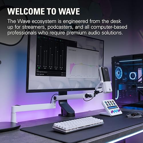 Miniatura 7 de Elgato Wave Mic Arm LP White - Brazo de micrófono de perfil bajo de alta calidad con gestión de cables, abrazadera de escritorio, montaje versátil y