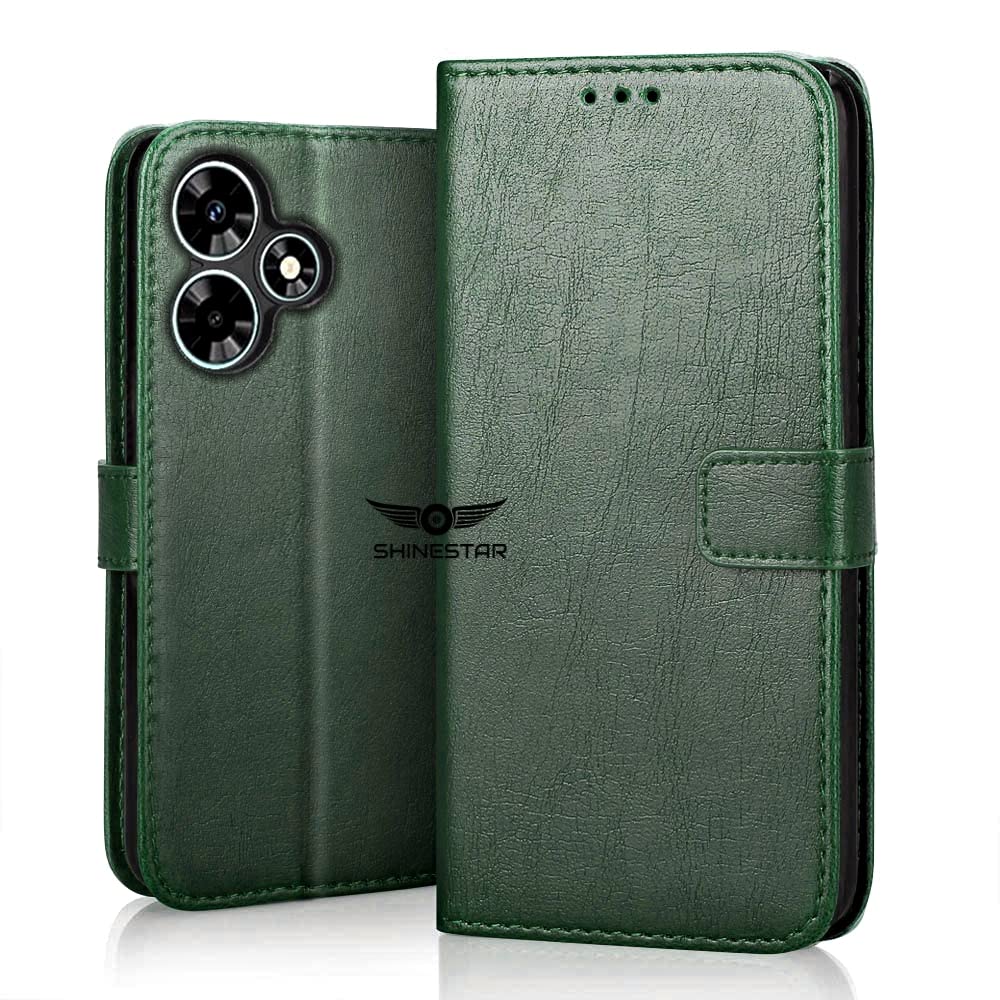SHINESTAR Infinix Hot 30i Flip Back Cover | PU Leather Flip Cover Wallet Case with TPU Silicone Case Back Cover for Infinix Hot 30i - Unique Green (B0C49PKGZ9) Amazon Price History, Amazon Price Tracker
