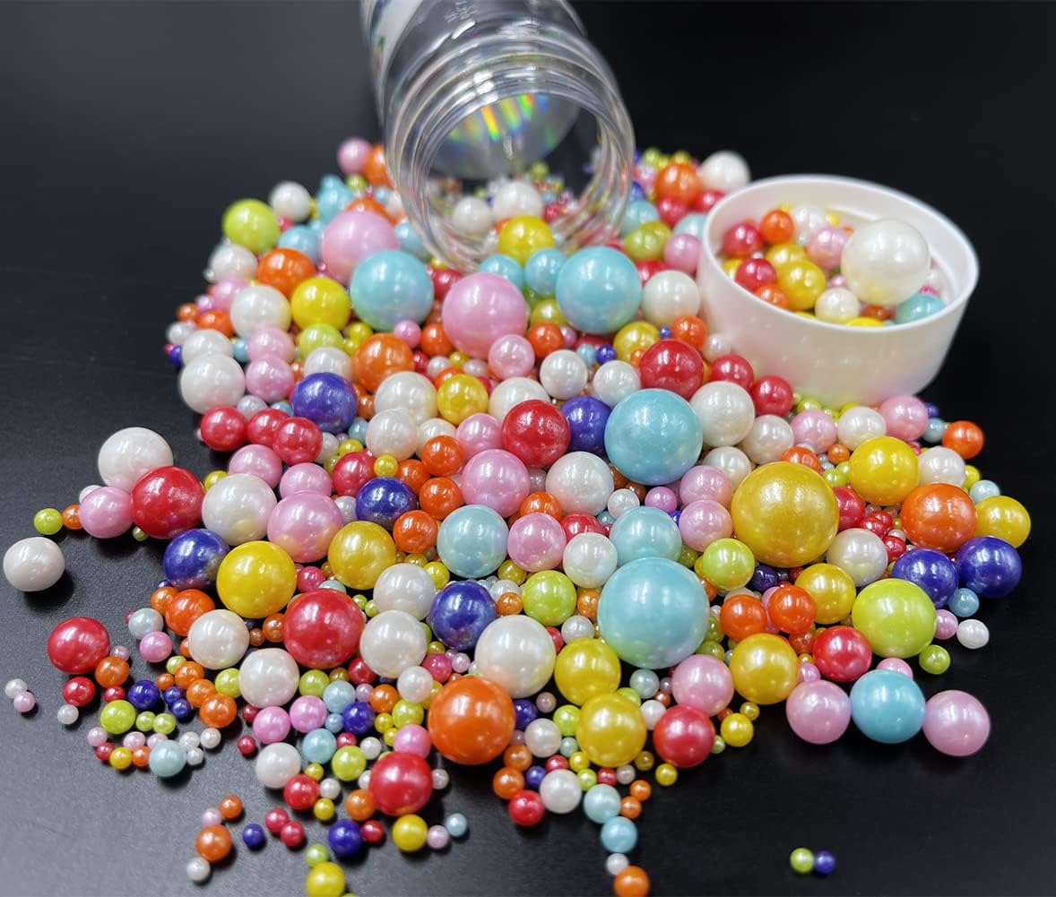 Sprinkles Colorful Edible Pearl Sugar Candy Cupcake Cake Topper 120g/ 4.2oz, Decorative Glitter Sprinkle Mix for Baking, Cake and Cookie Decorating
