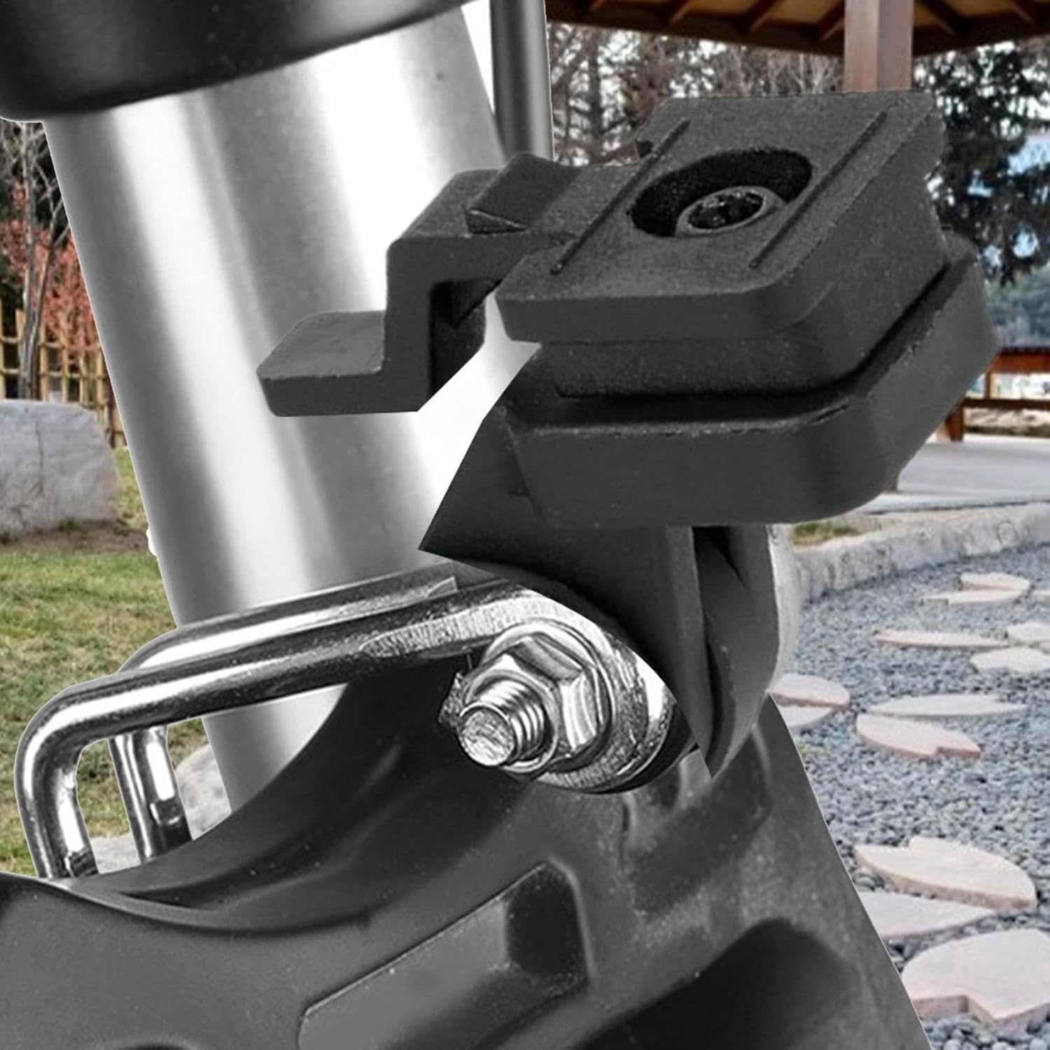 Cycling Part Holder - Universal Angle Adjustment, Versatile Fork Mount Bracket, Outdoor Bikes Lamp Attachment Device, Sturdy Metal Extension Component | Light Stand for Commuters & Tourists