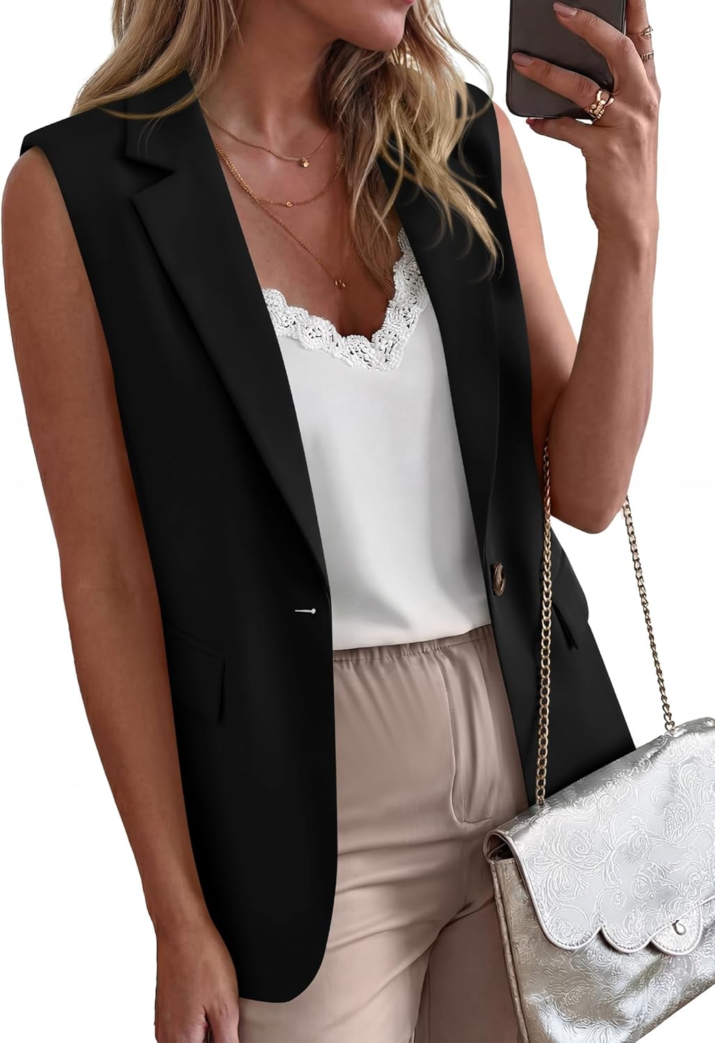 BTFBM Blazers For Women Spring Button Down Loose Vest Tops For Women Work Business Casual Outfits Summer Fashion 2026