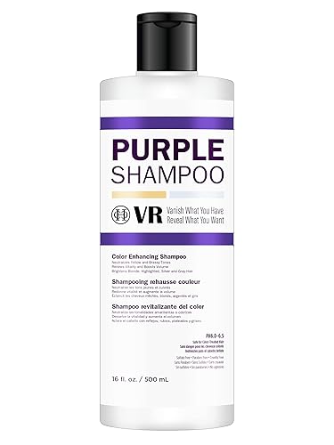 Miniatura 1 de Champú morado para cabello rubio tratado con color plateado y gris, sin parabenos, sin crueldad, sin sulfatos, seguro para cabello teñido 16 oz