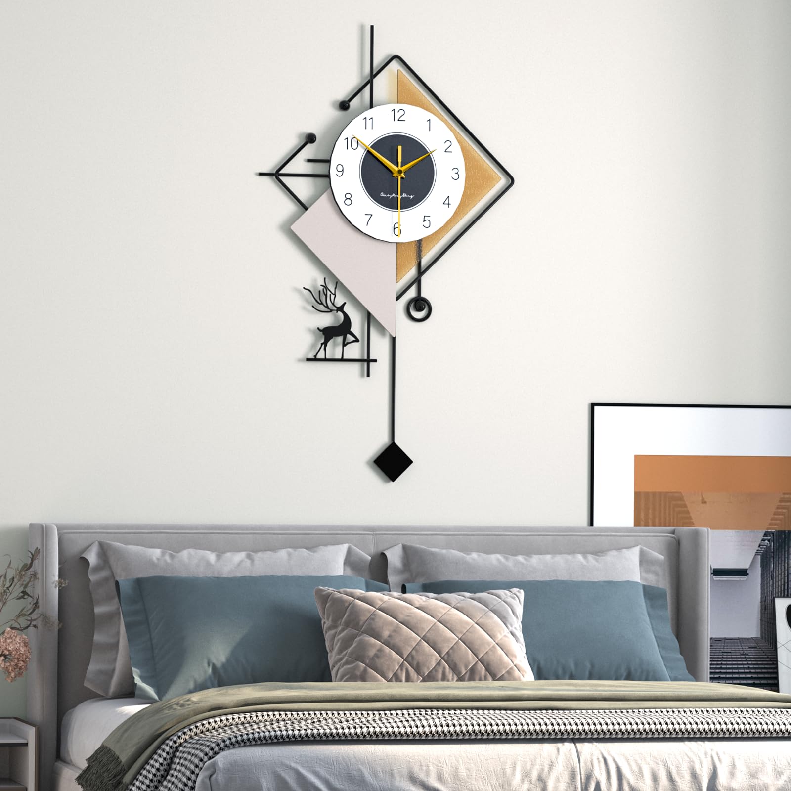 Modern Kreativ Wanduhr Exquisit Luxuriös Inspiriert Dekorative Wanduhren Leise ohne Tickgeräusche Batteriebetrieben Quarzuhr für Wohnzimmer Schlafzimmer Büro Küche, 40 * 70 cm