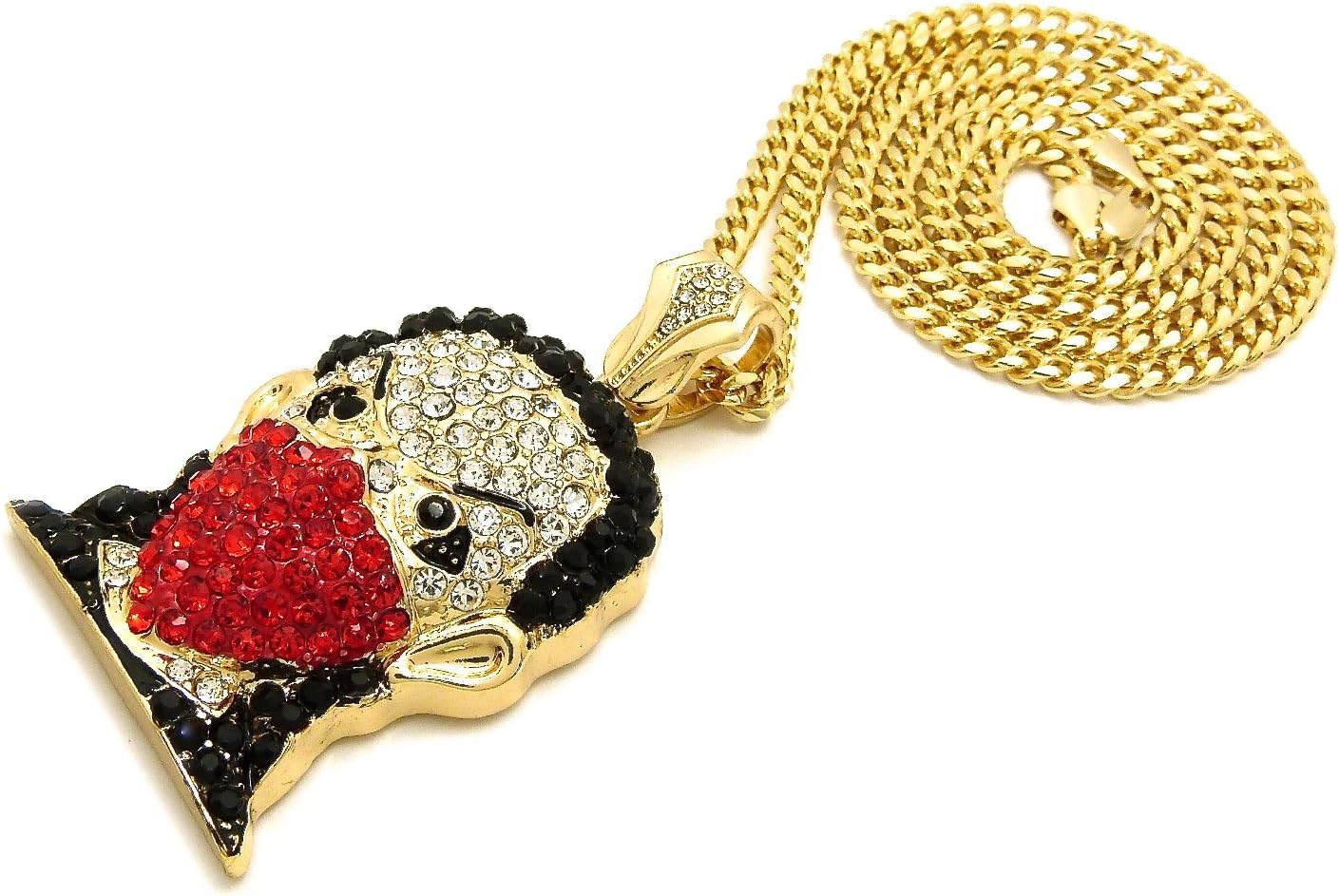 GWOOD Masked Face Goon Pendant with Gold Color Cuban Necklace