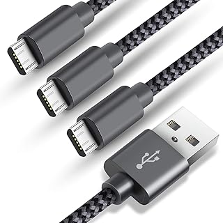 SUCESO Micro USB Cable [3-Pack 1M+2M+2M] Android Charger Fast Charging Cable Nylon Braided Sync Cord Compatible with Samsung Galaxy S7 S6 edge S5 J3 J5 J7, Huawei,Nexus,LG, Xperia, Kindle,PS4,Xbox etc