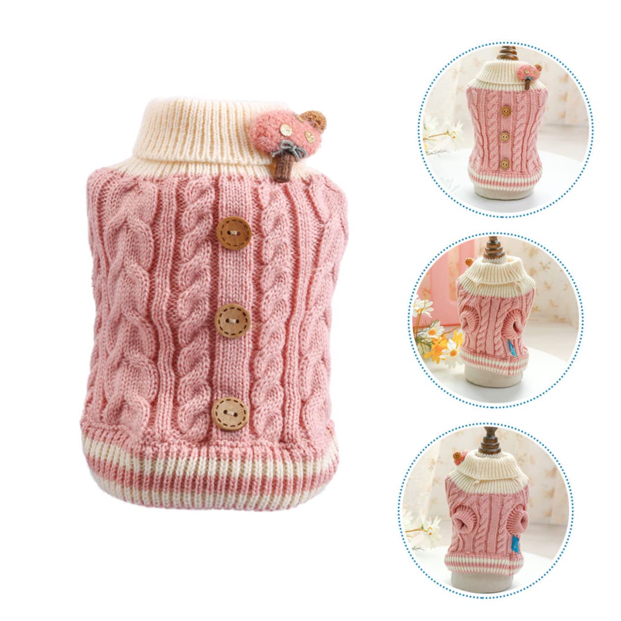 BESPORTBLE 4pièces Pull pour Chiens Et Vêtement Hiver Adorable avec Motif Cartoon Confortable Et