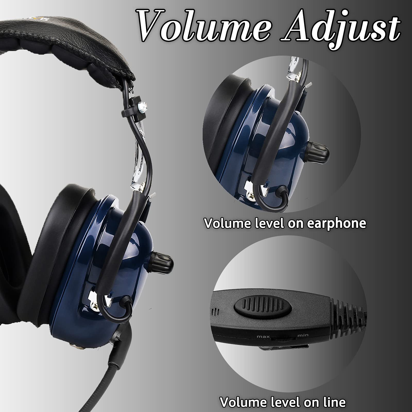 RETEVIS EH050K 2 PIN-instelbare Volume Ruisonderdrukking Aviation Hoofdtelefoon Microfoon Met Vinger Ptt