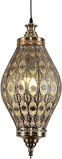 Turkish Lamp Vintage Chandelier Moroccan Lamp Etching Pendant Light, Bro...