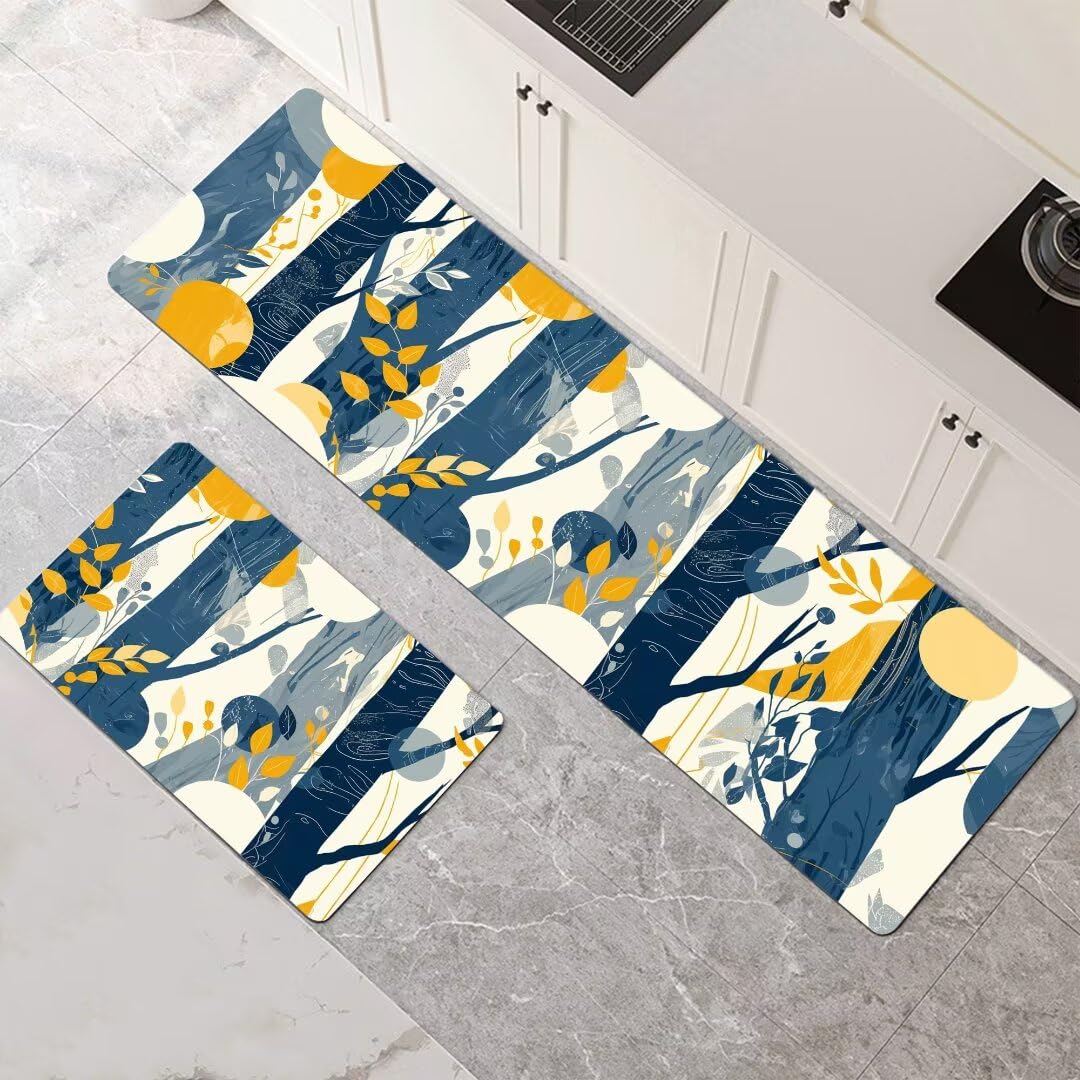 Alfombras de cocina de 2 piezas s&uacute;per absorbentes con secado r&aacute;pido modern