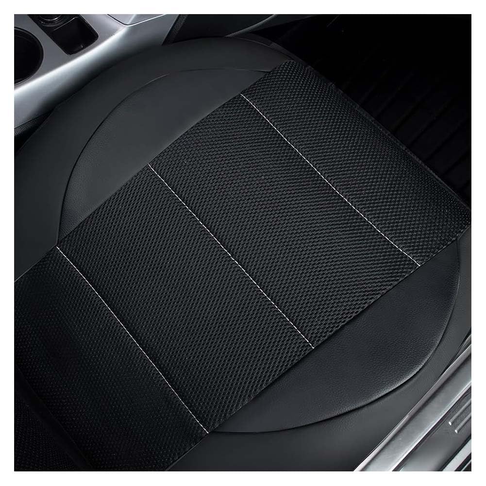 Set Coprisedili Auto per Suzuki Swift 2016-2026, Coprisedili in Pelle E Tessuto Traspiranti Sedili Protezion Coprisedile Antiscivolo Interni Accessori,A/Black-Grey-5 Seats