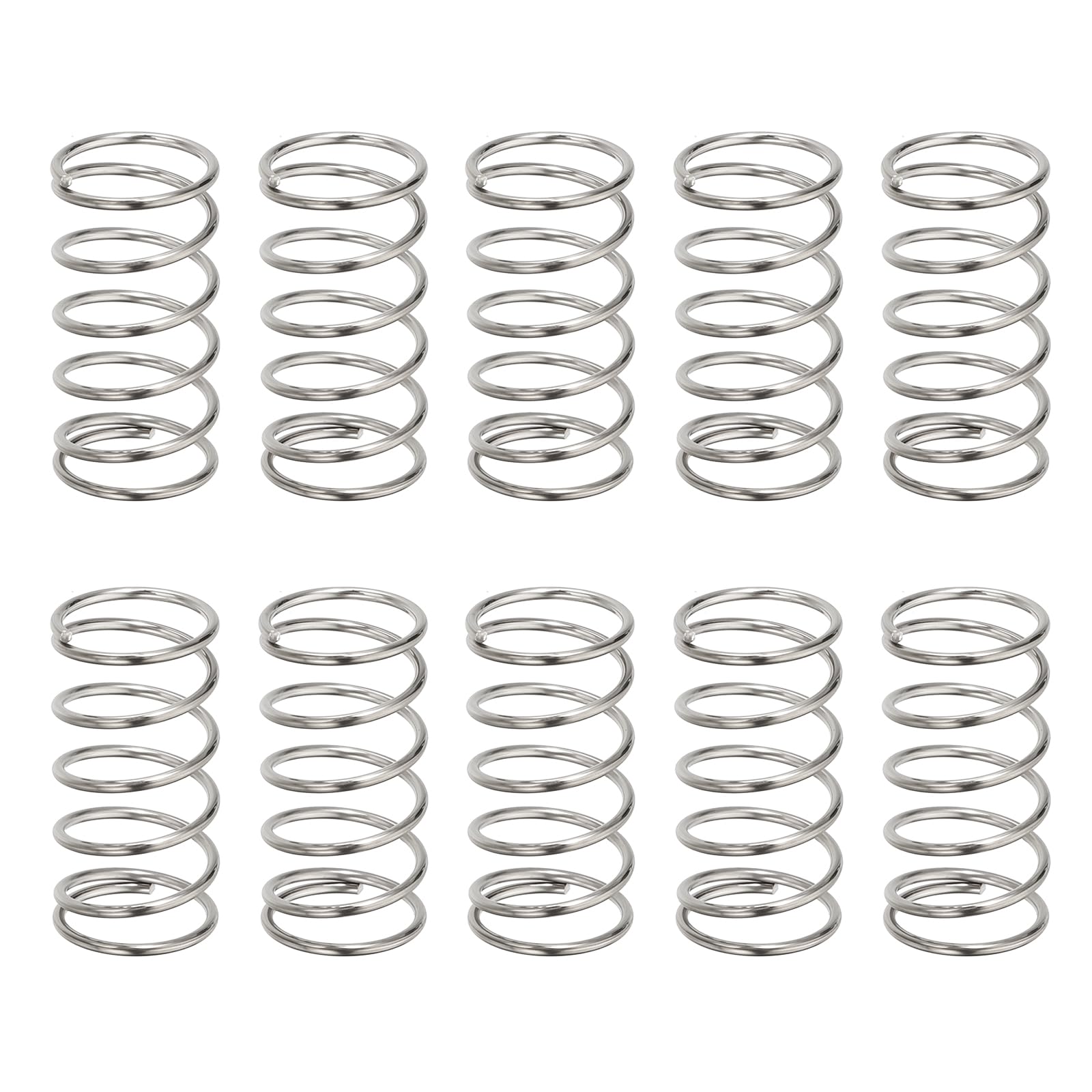 uxcell 10Pcs Compression Spring 0.8mm Wire Diameter x 10mm OD x 20mm Long