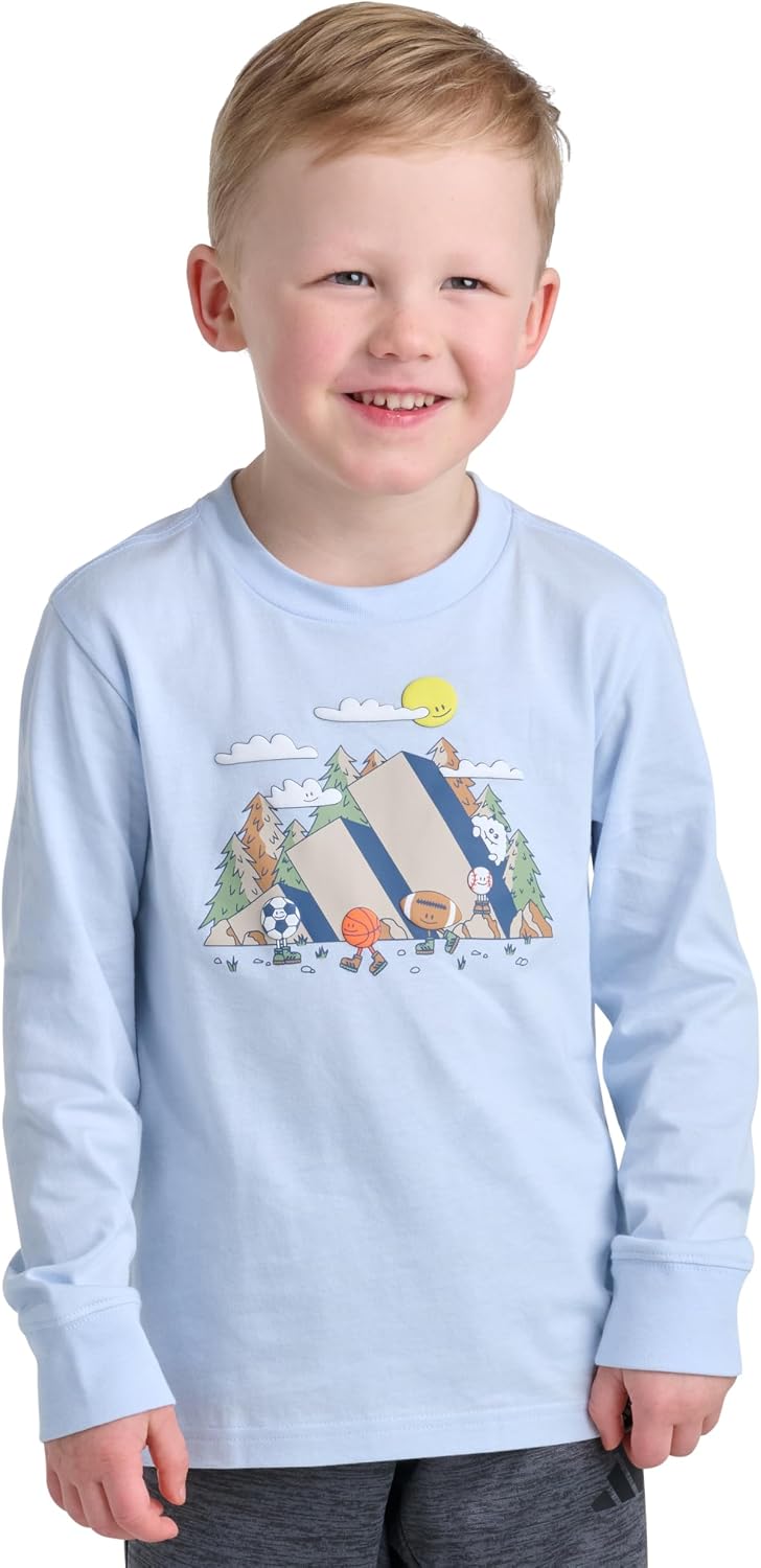 adidas Kids Long Sleeve Sport Graphic Tee (Toddler/Little Kid)