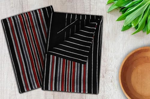 Miniatura 10 de Urban Villa Toallas de cocina Aqua Multi Dobby Stripes Premium Quality 100% algodón paños de cocina esquinas ingleteadas, tamaño ultra suave, 20 x