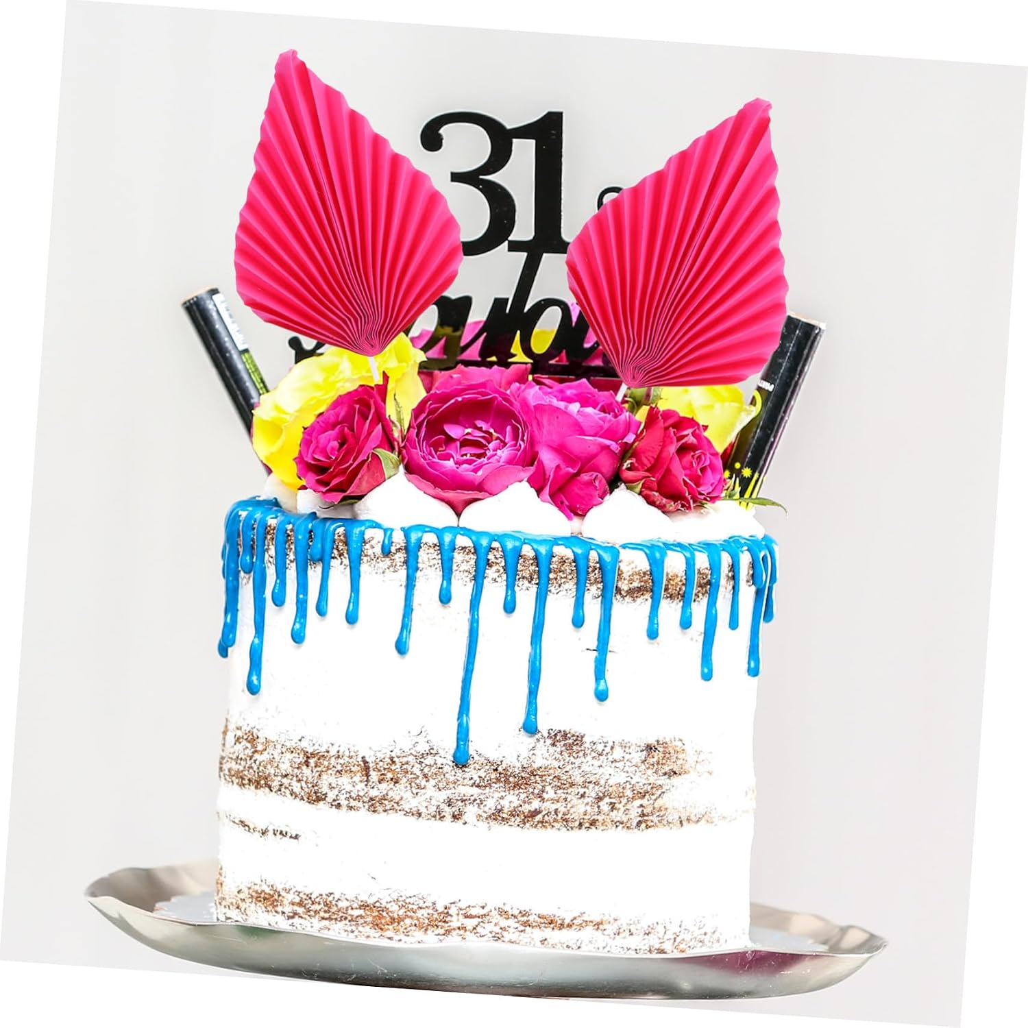 Ciieeo 50pairs Palm Leaf Cake Topper for Birthday Shower Wedding Decorations Fun Cupcake Picks Elegant Photo Props Creative Cake Inserts