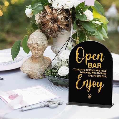Miniatura 3 de Letrero acrílico de boda, decoración de despedida de soltera, letrero de barra abierta para ceremonia, letreros de mesa de fuente moderna, letreros