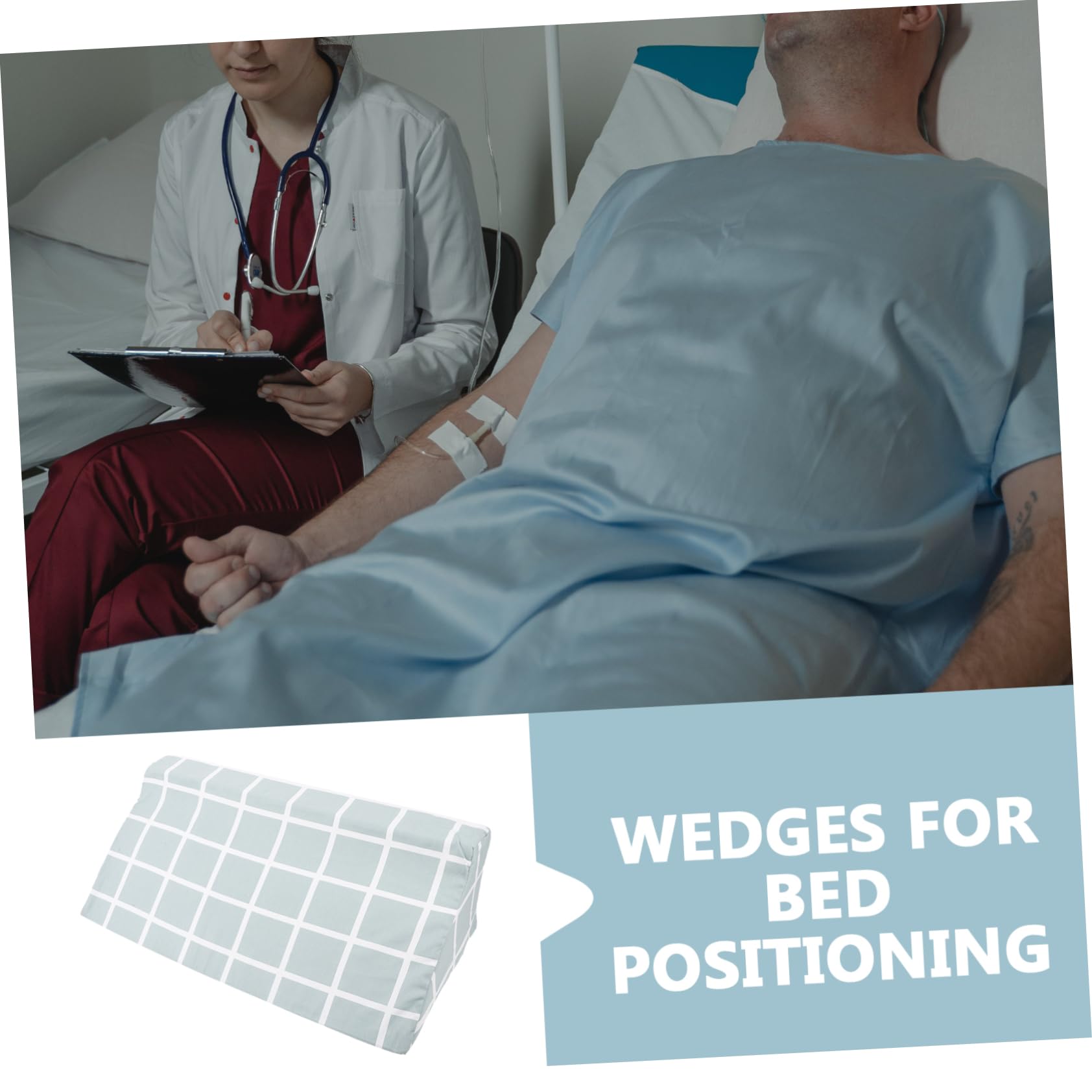CALLARON Almohada de Cuña para Dormir para Personas Mayores Espuma de Alta Densidad, Cojín Ergonómico para Hospital y Hogar Que Mejora la Circulación y Relaja el Cuello