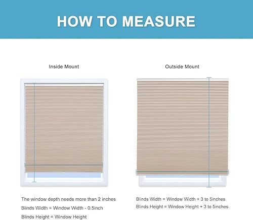 Miniatura 4 de MYshade Persianas celulares sin cordón, persianas para ventanas, opacas para oscurecer la habitación, persianas celulares, persianas de ventana,