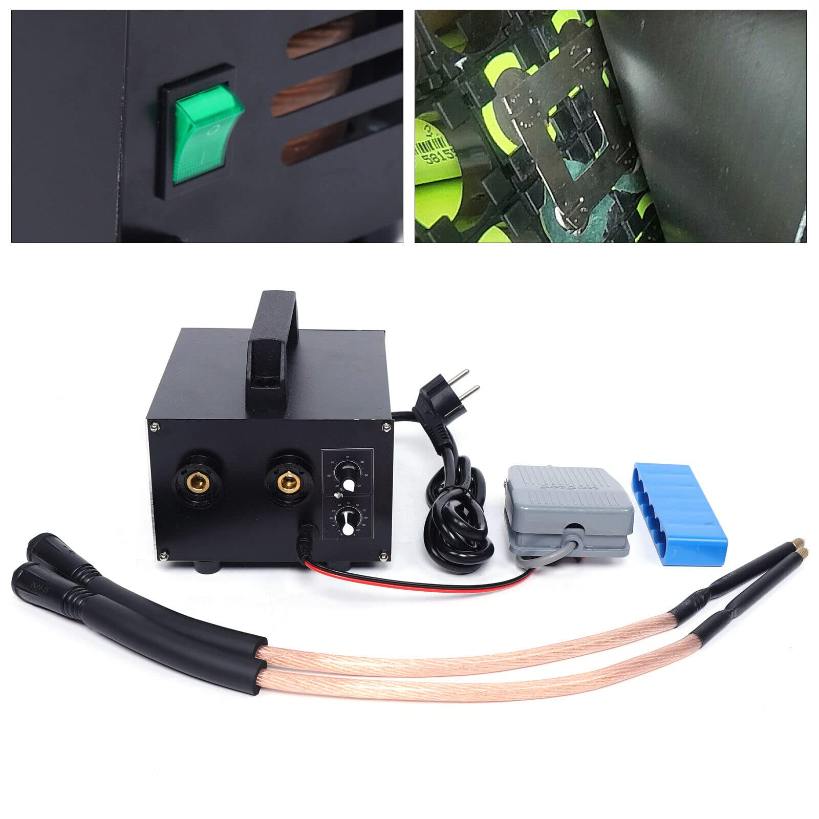 Soldadora por puntos de 220 V, máquina de soldar con batería de 1600 A, soldador profesional para soldadura precisa para montaje y mantenimiento de vehículos eléctricos, construcción de maquetas