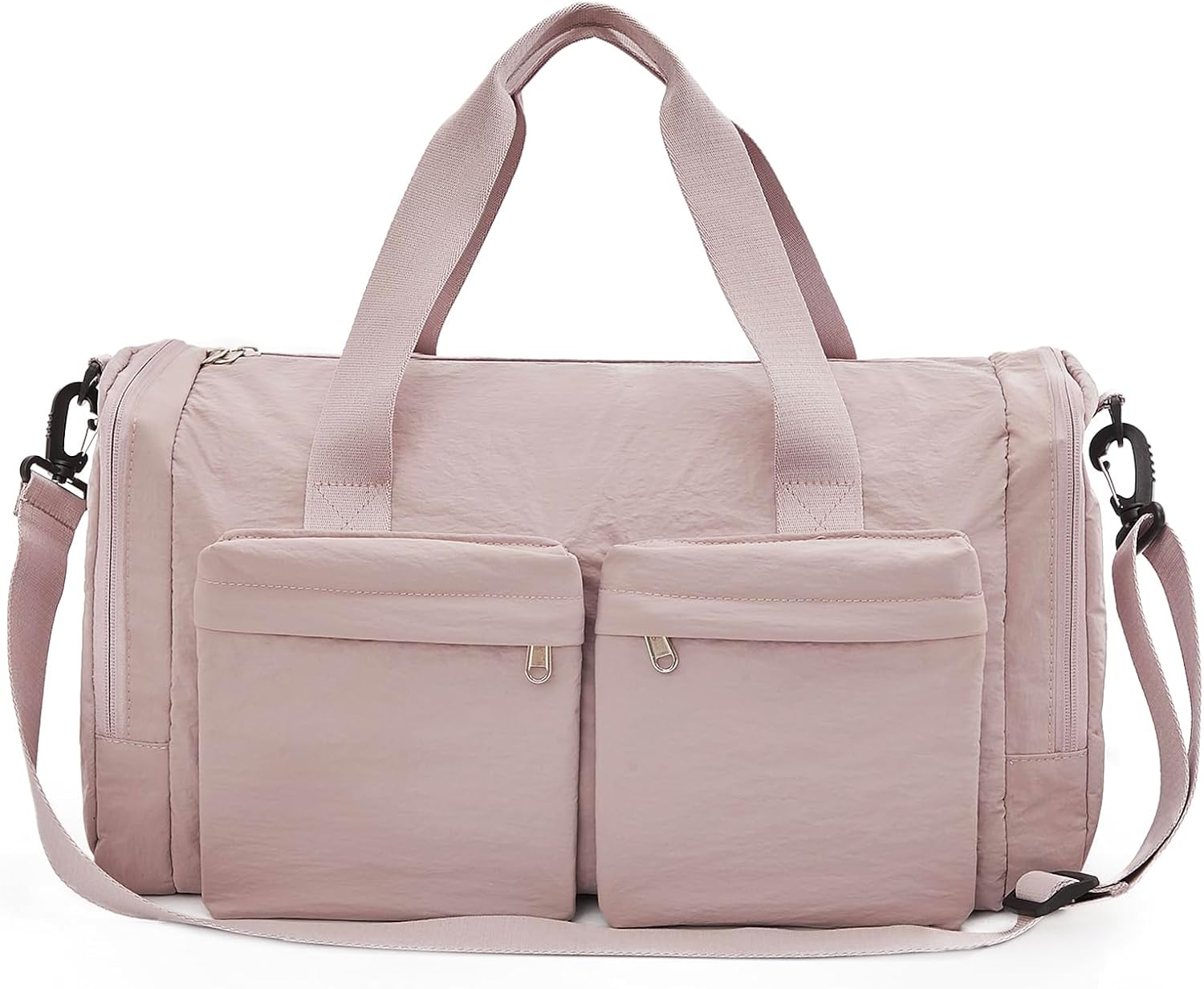 Travel Duffle Bag, Gym Bag for Women with Shoes Compartment, Weekender Overnight Duffel Bag with Wet Pocket for Traveling, Sport, Vacation (Pink)