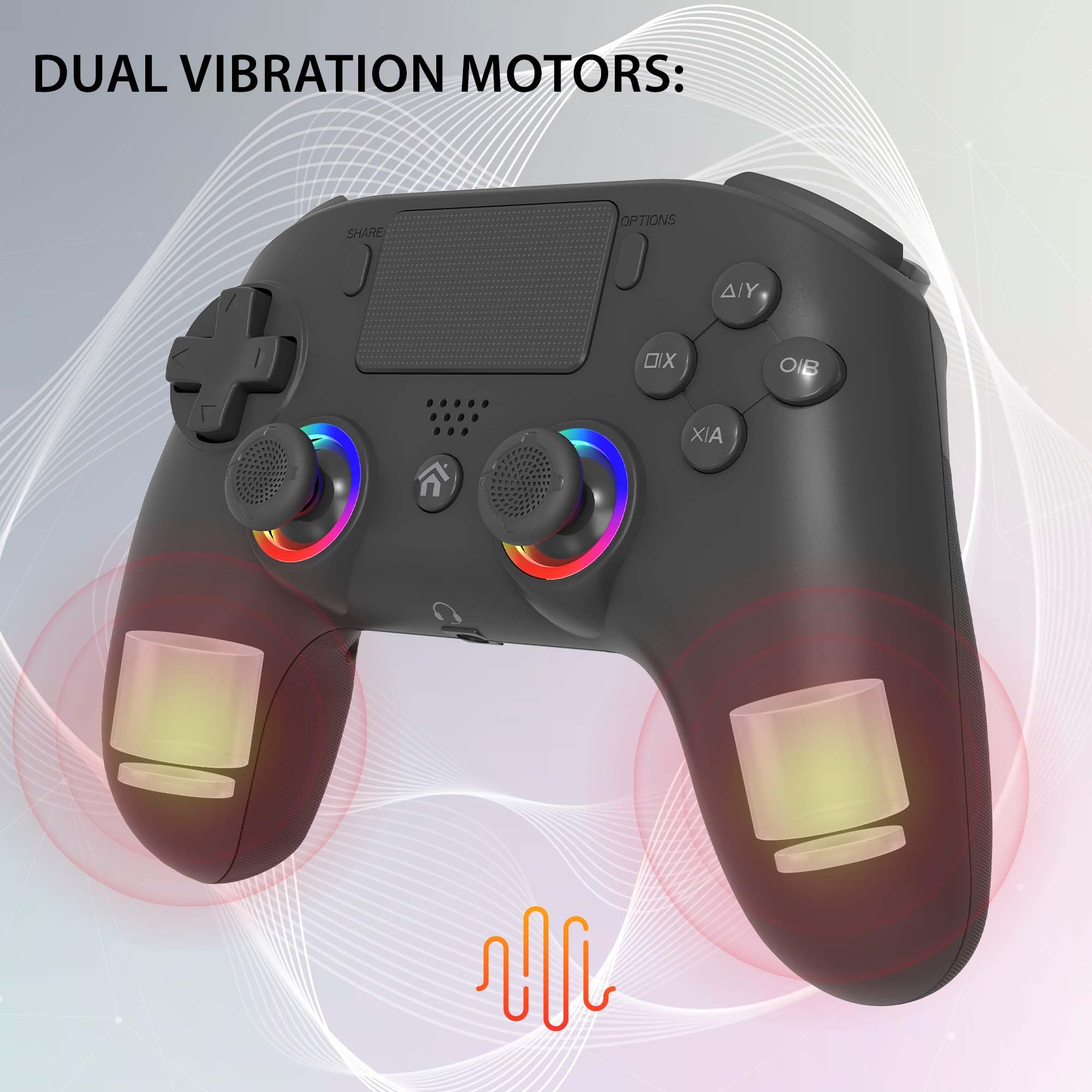 SUBSONIC Wireless Controller for PS4 Playstation 4 Bluetooth with LED Vibration Headphone Jack Black
