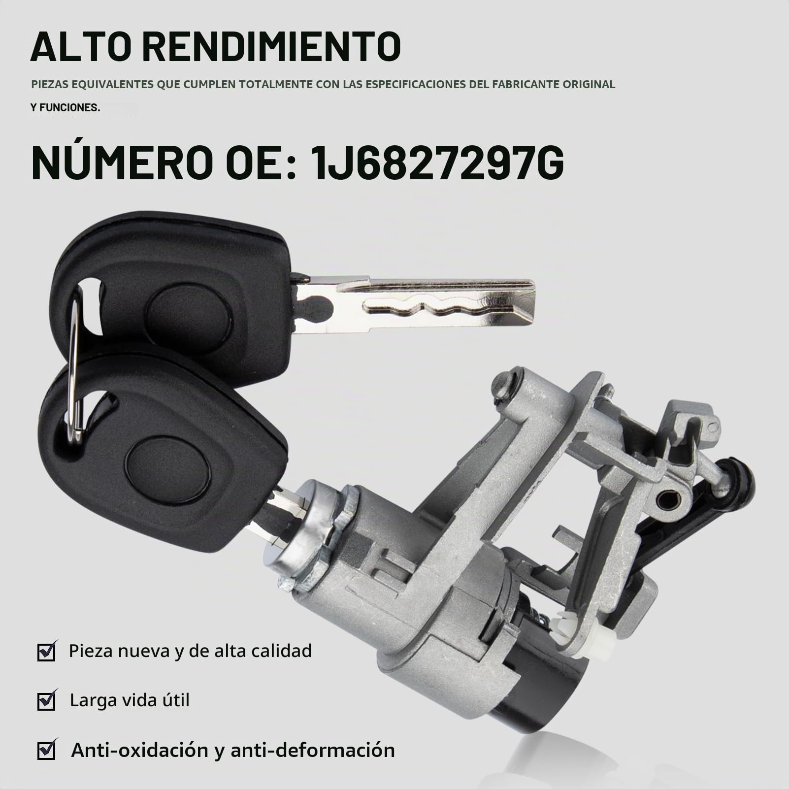 Cilindro de Cerradura del Portón Trasero para Golf 3/4, Caddy, Polo, Lupo, Seat Arosa 1J6827297G, Cilindro de Cerradura, Cerradura del Maletero 1J6827297C, 1J6827297D