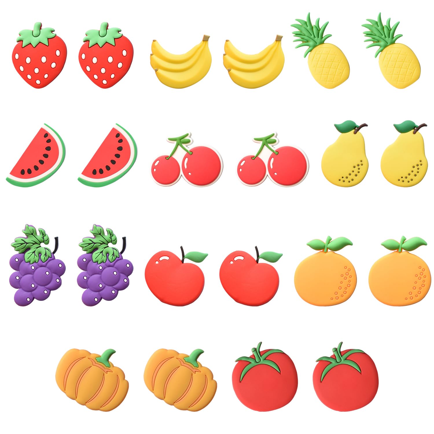 GDFHBD 22 Pieces Of Cute Fruit Magnets, Cartoon Fruit Refrigerator Stickers, Creative Magnet Board Magnets