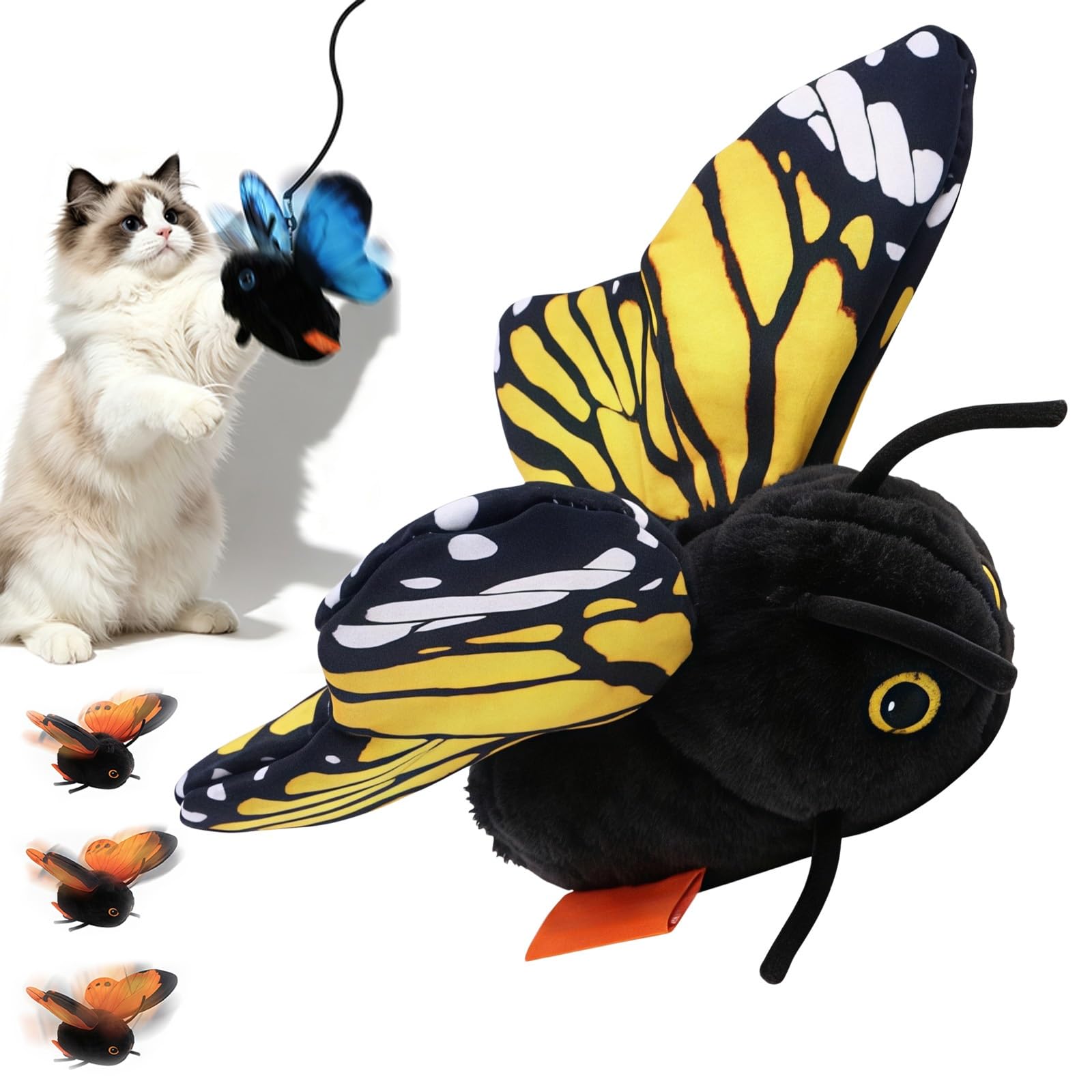 fisiorest Interactive Electric Butterfly Cat Toy with Fluttering Wings