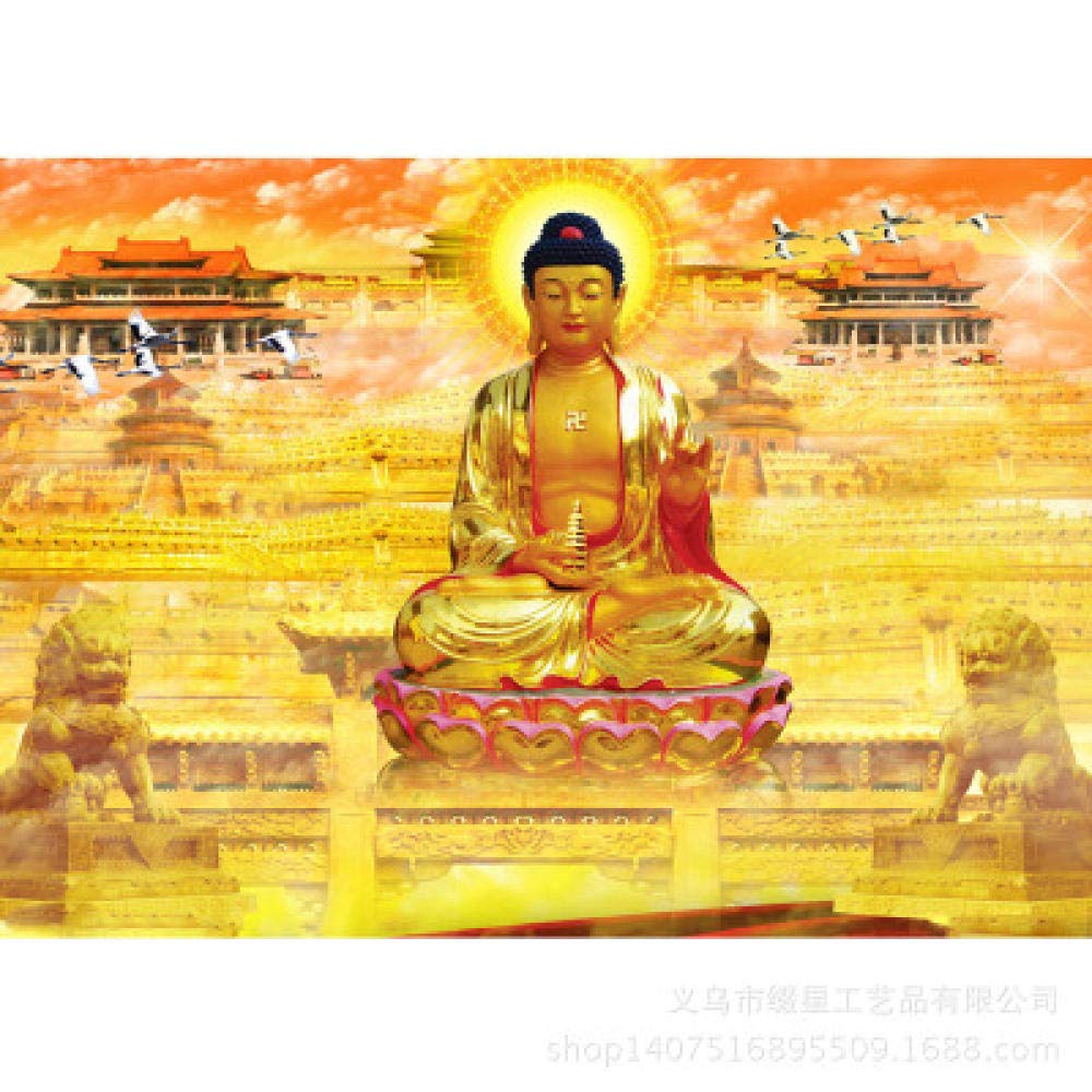 Peinture diamant Bouddha chinois 40x60 point de croix mosaïque 5D