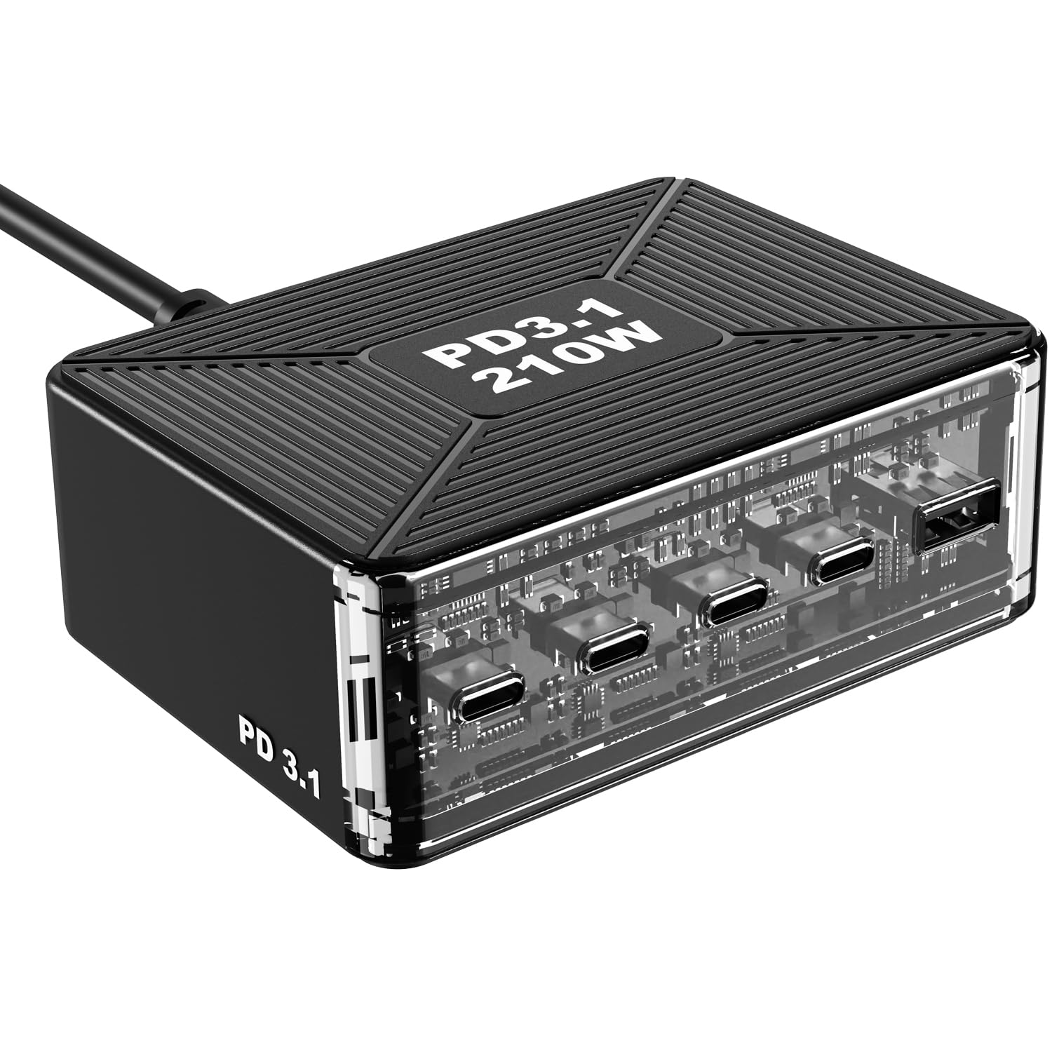 210W USB C Charger, Graaci GaN 5-Port PD3.1 140W 100W PPS Fast Charging Station, Type C Laptop Wall Charger Power Adapter for MacBook Pro/Air M2, iPhone 15 Pro, Galaxy S23 Ultra, Pixel 8, Steam Deck