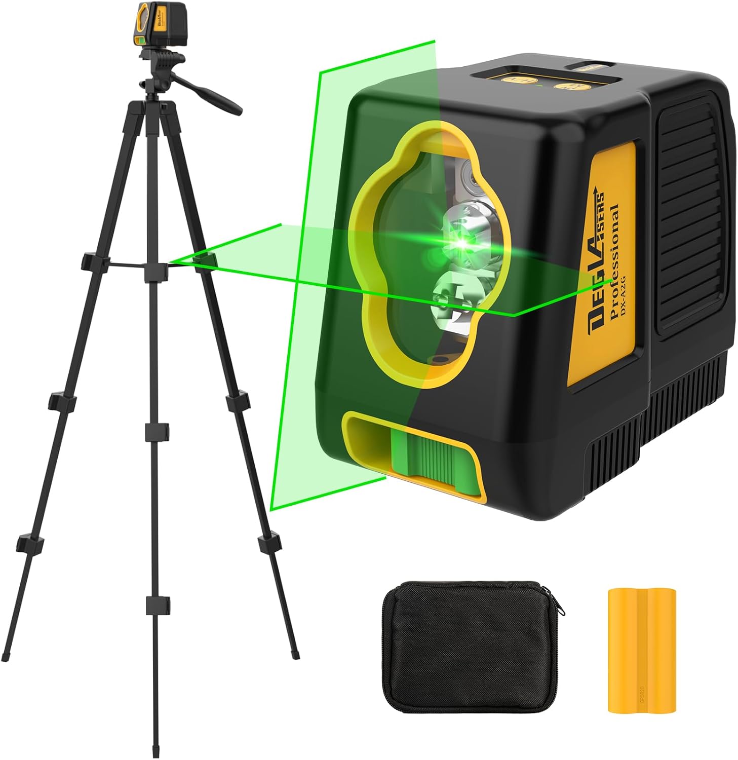 Product image of Laser Level with Tripod,DEGLASERS 100Ft Green Cross Line Self Leveling laser level,Dual-Module,Selectable Laser Lines With Rechargeable Battery for Picture Hanging,Tile,Construction Indoor Project