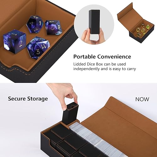 Miniatura 10 de Caja de almacenamiento de tarjetas extra grande con capacidad para más de 3600 tarjetas compatibles con 12 cajas de cubierta pequeñas, incluye bolsa