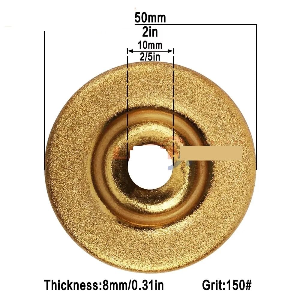 50mm Diamond Grinding Wheel Electroplated Circle Disc Grinder Stone Cutting Rotary Tool for Quick Removal Or Trimming 150Grit(1pc)