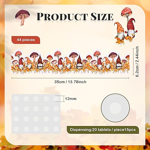 Miniatura 2 de 44 piezas de 50.5 pies para otoño y otoño, borde de hoja de arce para el día de Acción de Gracias, color naranja con 15 puntos de pegamento para el